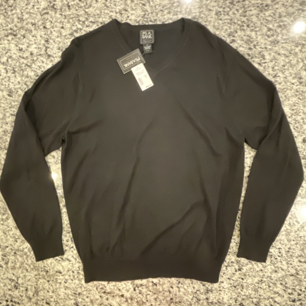NEW JoS. A.BANK SIGNATURE COLLECTION 100% PIMA COTTON MEN'S SWEATER XL Black 713